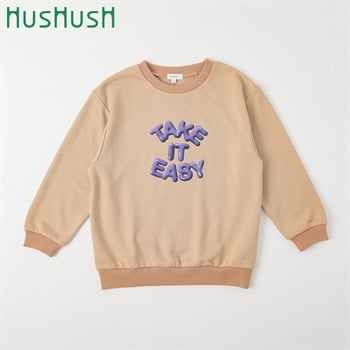 HusHusH(ハッシュアッシュ) TAKE IT EASY スウェット キッズ 男の子 100cm-130cm(ベージュ-100cm)