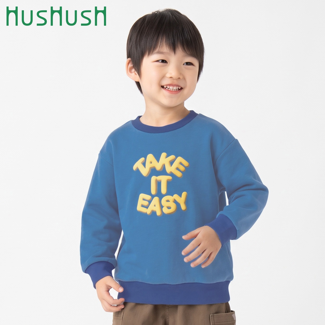 HusHusH(ハッシュアッシュ) TAKE IT EASY スウェット キッズ 男の子 100cm-130cm(ブルー-110cm)