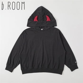 b.ROOM ドラゴン・デビルパーカー キッズ 男の子 120～130cm(ブラック-120cm)