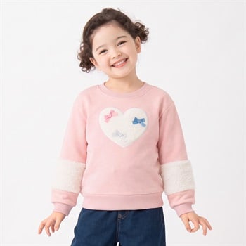 ハートボアトレーナー キッズ 女の子 110cm-130cm(ピンク-110cm)