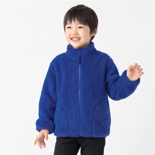 フリースフルジップジャケット キッズ 男の子 110cm-130cm(ブルー-110cm)