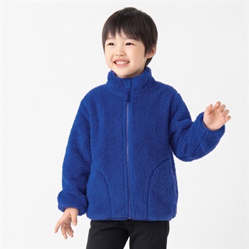 フリースフルジップジャケット キッズ 男の子 110cm-130cm(ブルー-110cm)