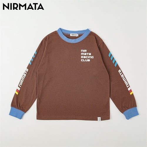 NIRMATA(ニルマータ) リンガーロングTシャツ キッズ 男の子 女の子 110cm-130cm(ブラウン-110cm)