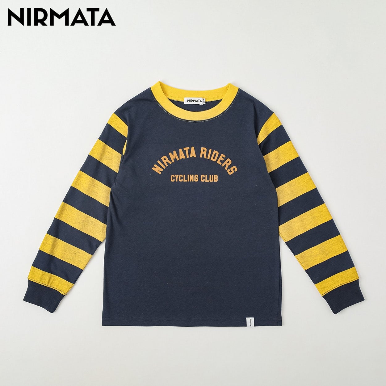 NIRMATA(ニルマータ) ボーダーロングTシャツ キッズ 男の子 女の子 110cm-130cm(ネイビー-110cm)