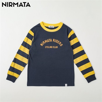 NIRMATA(ニルマータ) ボーダーロングTシャツ キッズ 男の子 女の子 110cm-130cm(ネイビー-110cm)