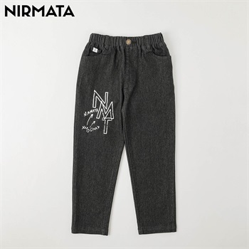 NIRMATA(ニルマータ) プリントデニム キッズ 男の子 女の子 110cm-130cm(ブラック-110cm)