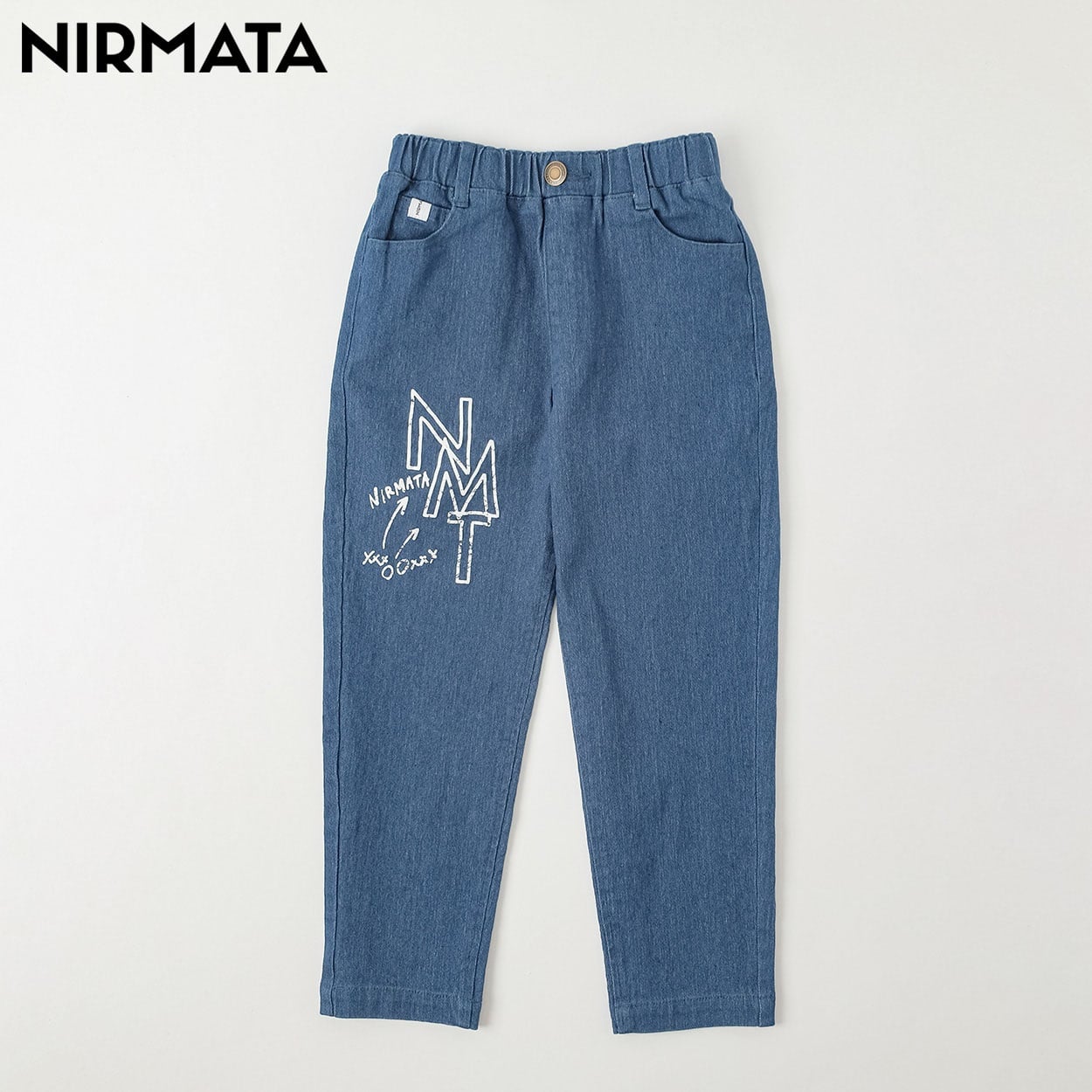 NIRMATA(ニルマータ) プリントデニム キッズ 男の子 女の子 110cm-130cm(ネイビー-110cm)