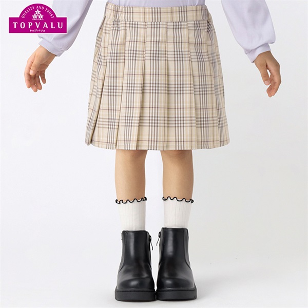 インナーパンツ付きチェックプリーツスカート 女の子 トップ