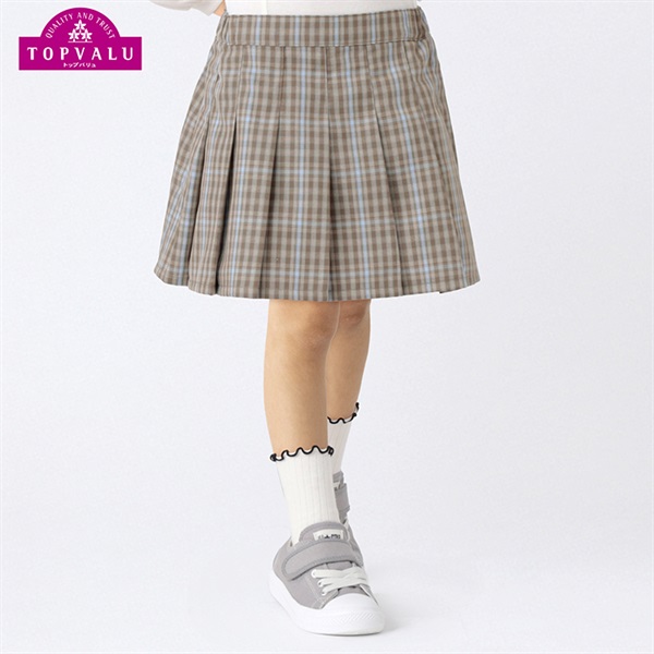 インナーパンツ付きチェックプリーツスカート 女の子 トップバリュ