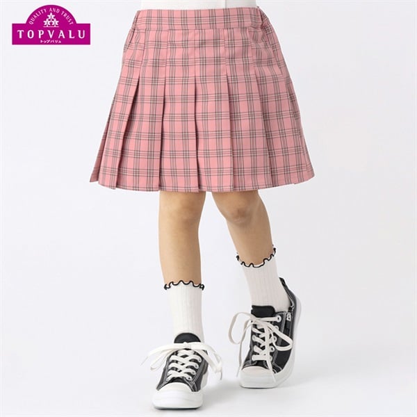 インナーパンツ付きチェックプリーツスカート 女の子 トップバリュ