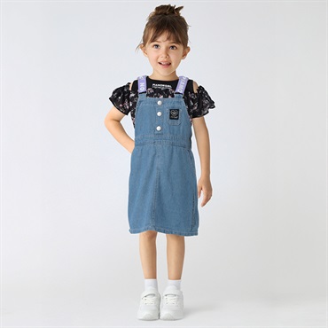 PIAMON(ピアモン) ロゴベルトジャンパースカート 女の子 キッズ 110cm-130cm(ブルー-130cm)