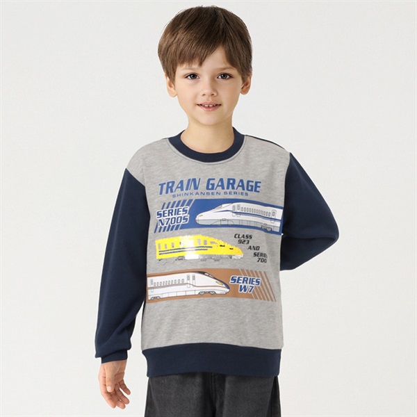 新幹線スパンコール切替トレーナー 男の子 キッズ 100cm-120cm