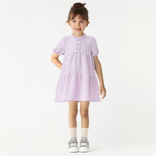 シャーリングフリル衿ワンピース 女の子 キッズ 110cm-130cm