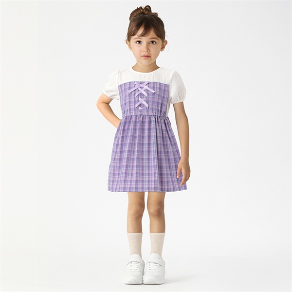 水玉のワンピースの女の子 水玉プリント衿付きワンピース 女の子 キッズ 110cm-130cm
