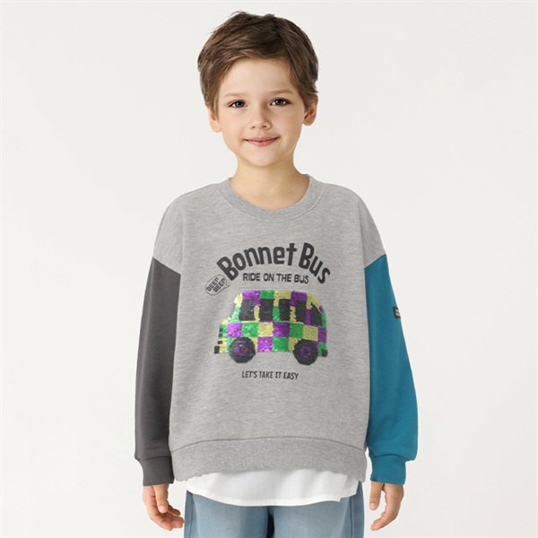 CVC裏毛 くるまスパンコールトレーナー 男の子 キッズ 100cm-130cm