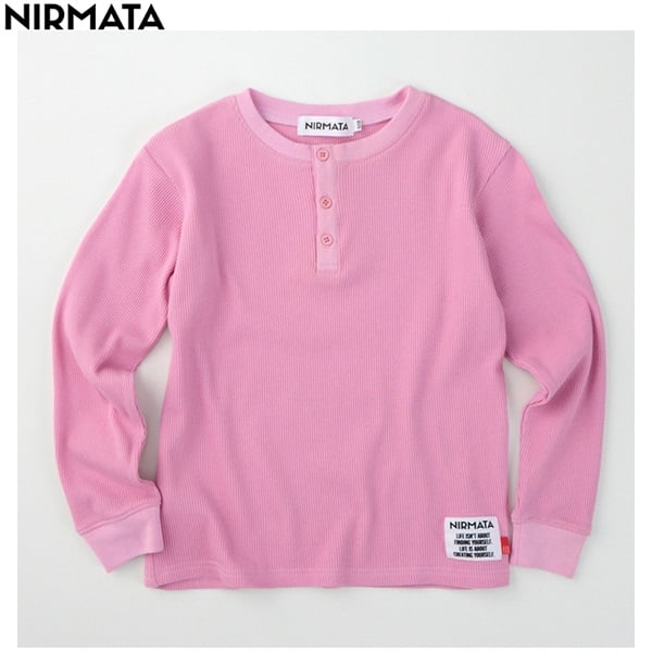 NIRMATA(ニルマータ) 長袖ヘンリーネックＴシャツ 男の子 女の子 キッズ 110cm-130cm(ピンク-120cm)