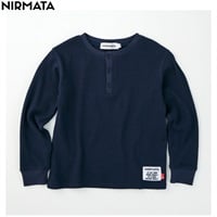 NIRMATA(ニルマータ) 長袖ヘンリーネックＴシャツ 男の子 女の子 キッズ 110cm-130cm(ネイビー-110cm)