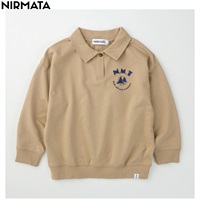 NIRMATA(ニルマータ) 長袖ラガーシャツ 男の子 女の子 キッズ 110cm-130cm(ベージュ-110cm)