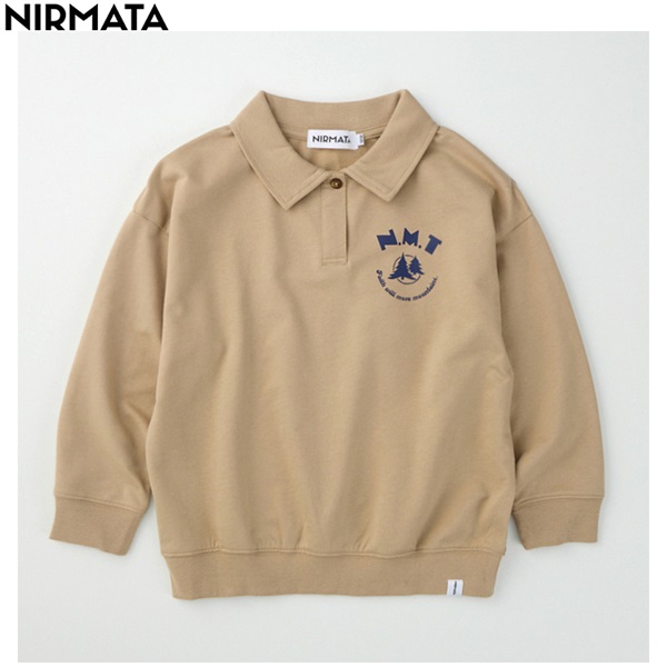 NIRMATA(ニルマータ) 長袖ラガーシャツ 男の子 女の子 キッズ 110cm-130cm(ベージュ-120cm)