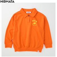 NIRMATA(ニルマータ) 長袖ラガーシャツ 男の子 女の子 キッズ 110cm-130cm(オレンジ-110cm)