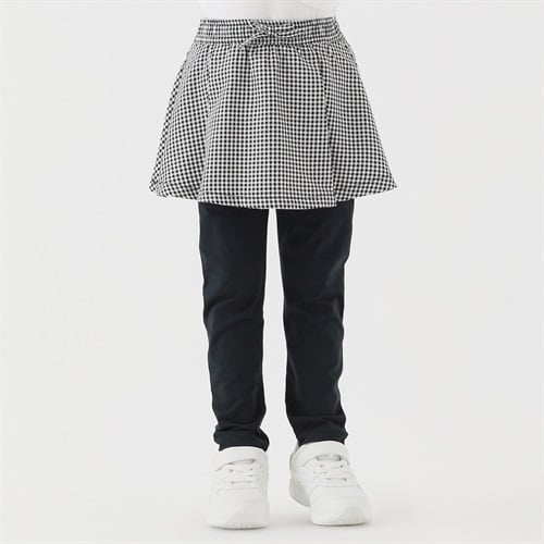 先染チェックスカッツ 女の子 キッズ 100cm-130cm(ブラック-100cm)
