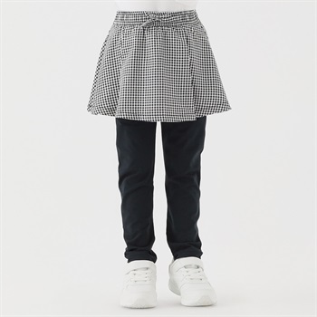 先染チェックスカッツ 女の子 キッズ 100cm-130cm(ブラック-100cm)
