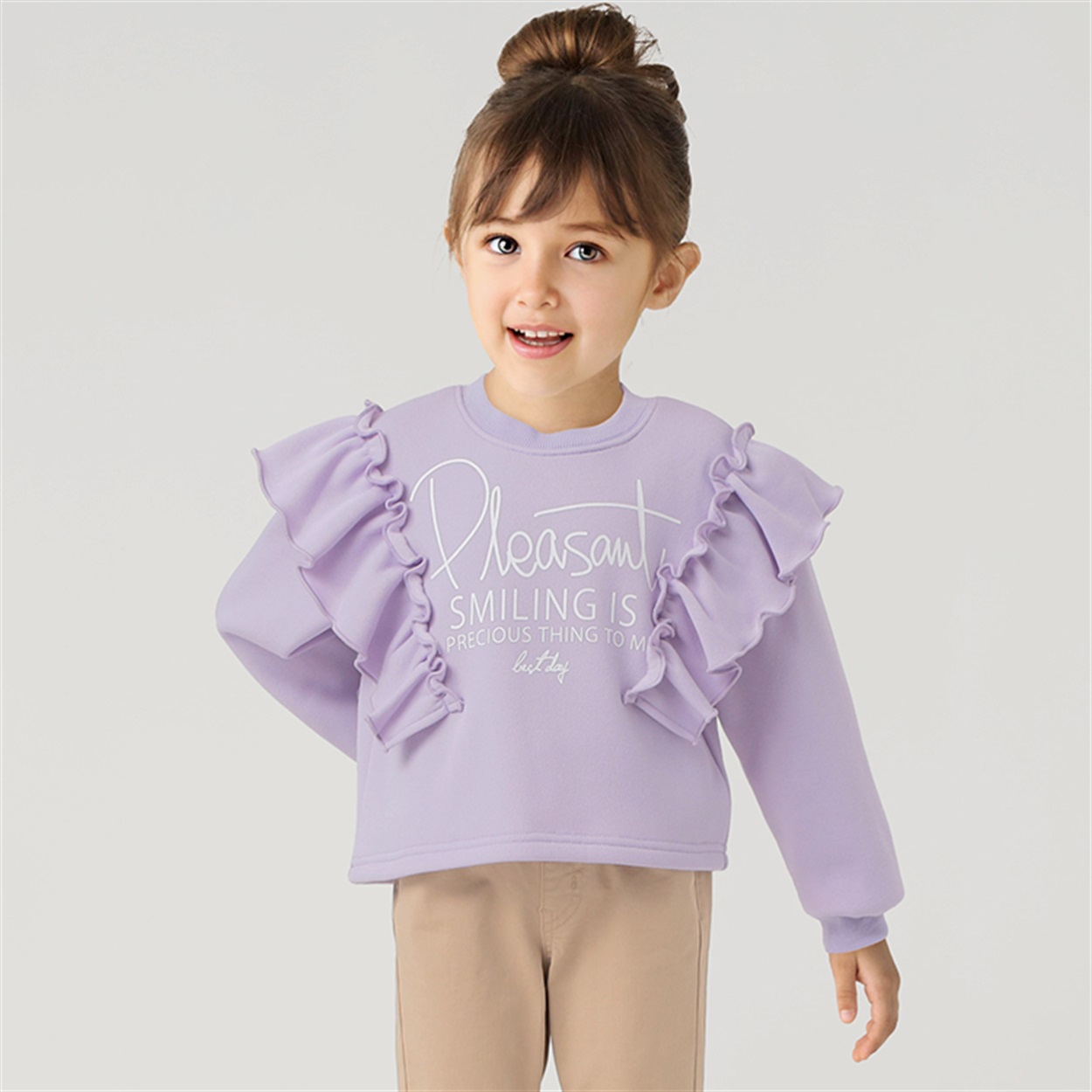 裏起毛肩フリルトレーナー 女の子 キッズ 100cm-130cm | イオン