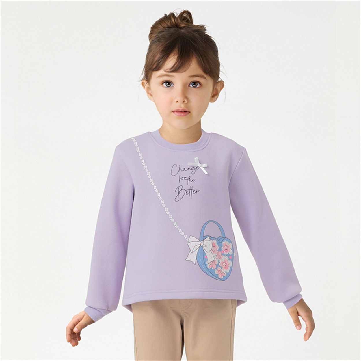 裏起毛ポシェットトレーナー 女の子 キッズ 100cm-130cm | イオン