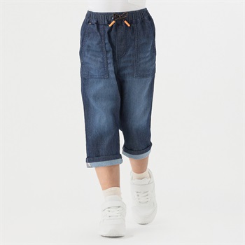 メッシュデニム七分丈パンツ 男の子 キッズ 100cm-130cm(ネイビー-100cm)