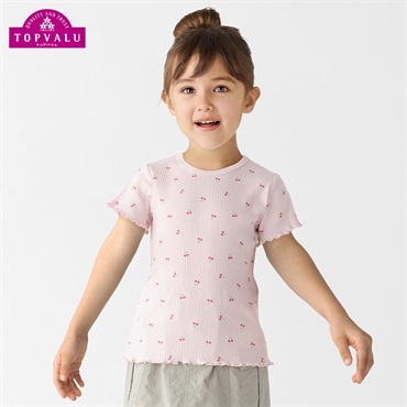 オーガニックコットン テレコリブ半袖Ｔシャツ トップバリュ キッズ 女の子 110cm-130cm