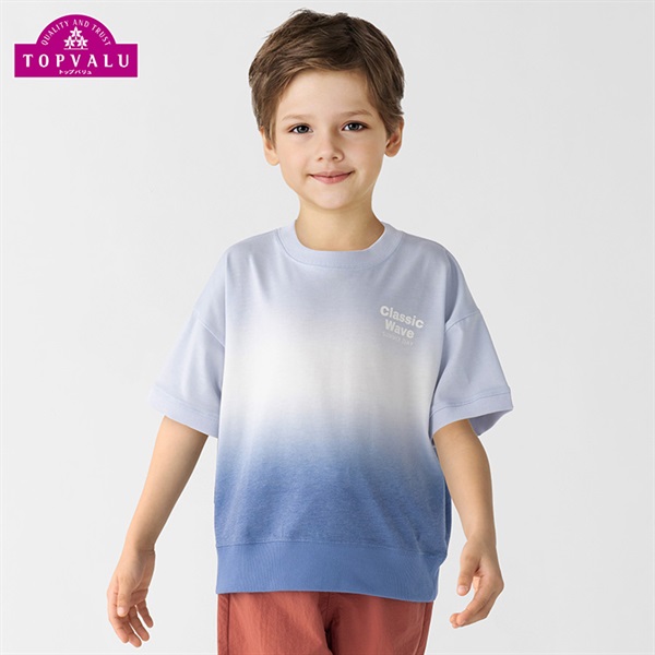 テマ楽COOL スウェットライク5分袖Tシャツ トップバリュ キッズ 
