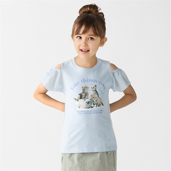 【Aelfric Eden】チェック柄子猫ベビーTシャツ AELFRIC EDEN】猫チェックパッチ☆ミニTシャツ (Aelfric Eden/T