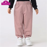スタ楽 コットンゆるテーパードパンツ 男の子 女の子 トップバリュ キッズ100cm-130cm(ピンク-100cm)