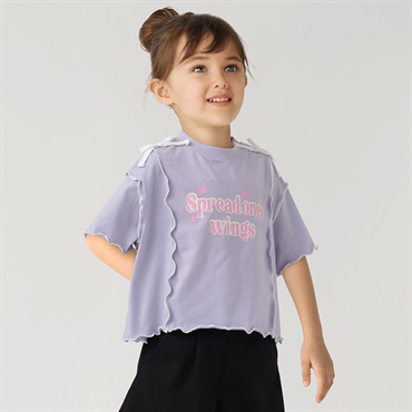PIAMON(ピアモン) メローＴシャツ キッズ 女の子 110cm-130cm(ラベンダー-130cm)