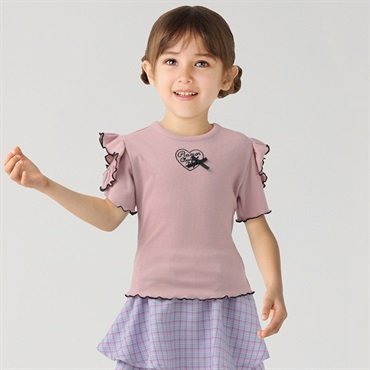 PIAMON(ピアモン) テレコＴシャツ キッズ 女の子 110cm-130cm(ピンク-120cm)