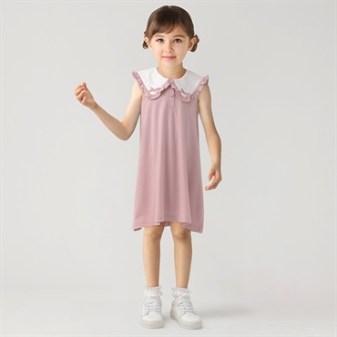 PIAMON(ピアモン) セーラー衿ワンピース キッズ 女の子 110cm-130cm(ピンク-130cm)