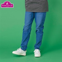 スタ楽 デニムリラックスパンツ 男の子 トップバリュ キッズ ジュニア  ボトムス 130cm-160cm(ブルー-130cm)