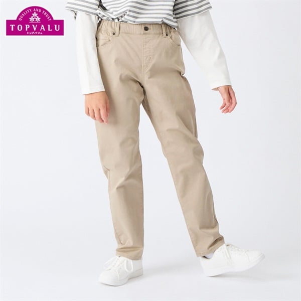 スタ楽 ツイルリラックスパンツ 男の子 トップバリュ キッズ ジュニア  ボトムス 130cm-160cm(ベージュ-160cm)