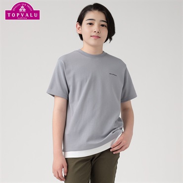 テマ楽COOL ワンポイントロゴ 半袖Ｔシャツ 男の子 トップバリュ キッズ 130cm-160cm