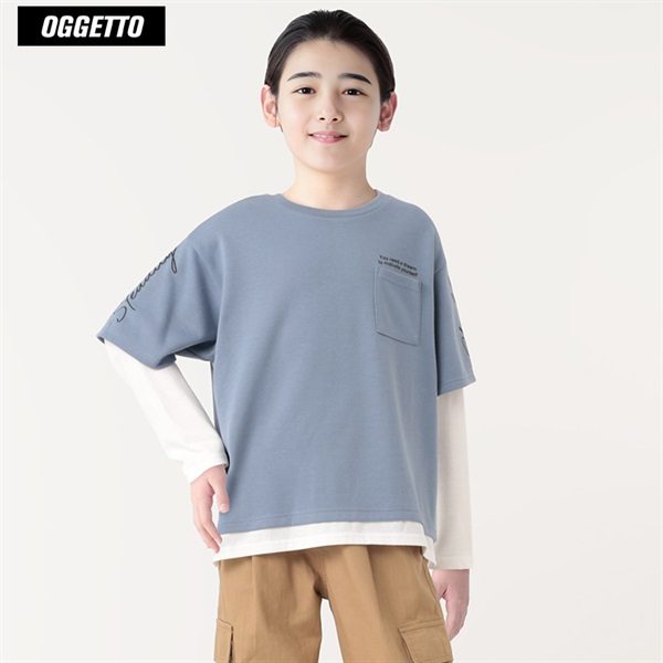 OGGETTO(オジェット) レイヤードポケットつき長袖Tシャツ 男の子