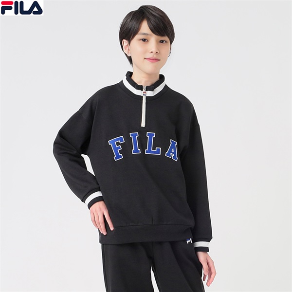 FILA(フィラ) ハーフジップアップリケ 裏起毛トレーナー 男の子 女の子