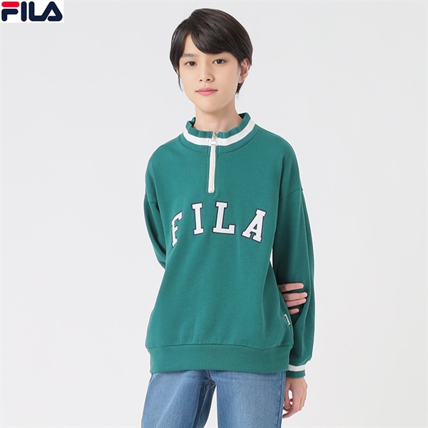 FILA(フィラ) ハーフジップアップリケ 裏起毛トレーナー 男の子 女の子