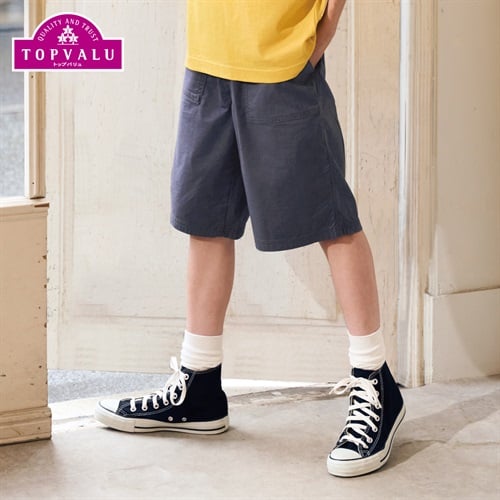 コットンリップストップ ハーフパンツ 男の子 トップバリュ キッズ 130cm-160cm