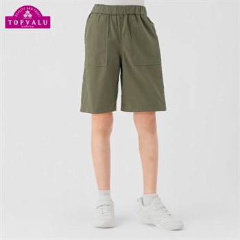 ツイルハーフパンツ 男の子 トップバリュ キッズ 130cm-160cm(カーキ-130cm)