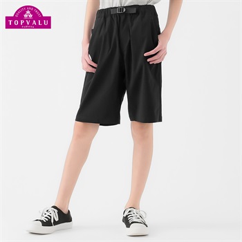 ストレッチはっ水 ハーフパンツ 男の子 トップバリュ キッズ 130cm-160cm(ブラック-130cm)