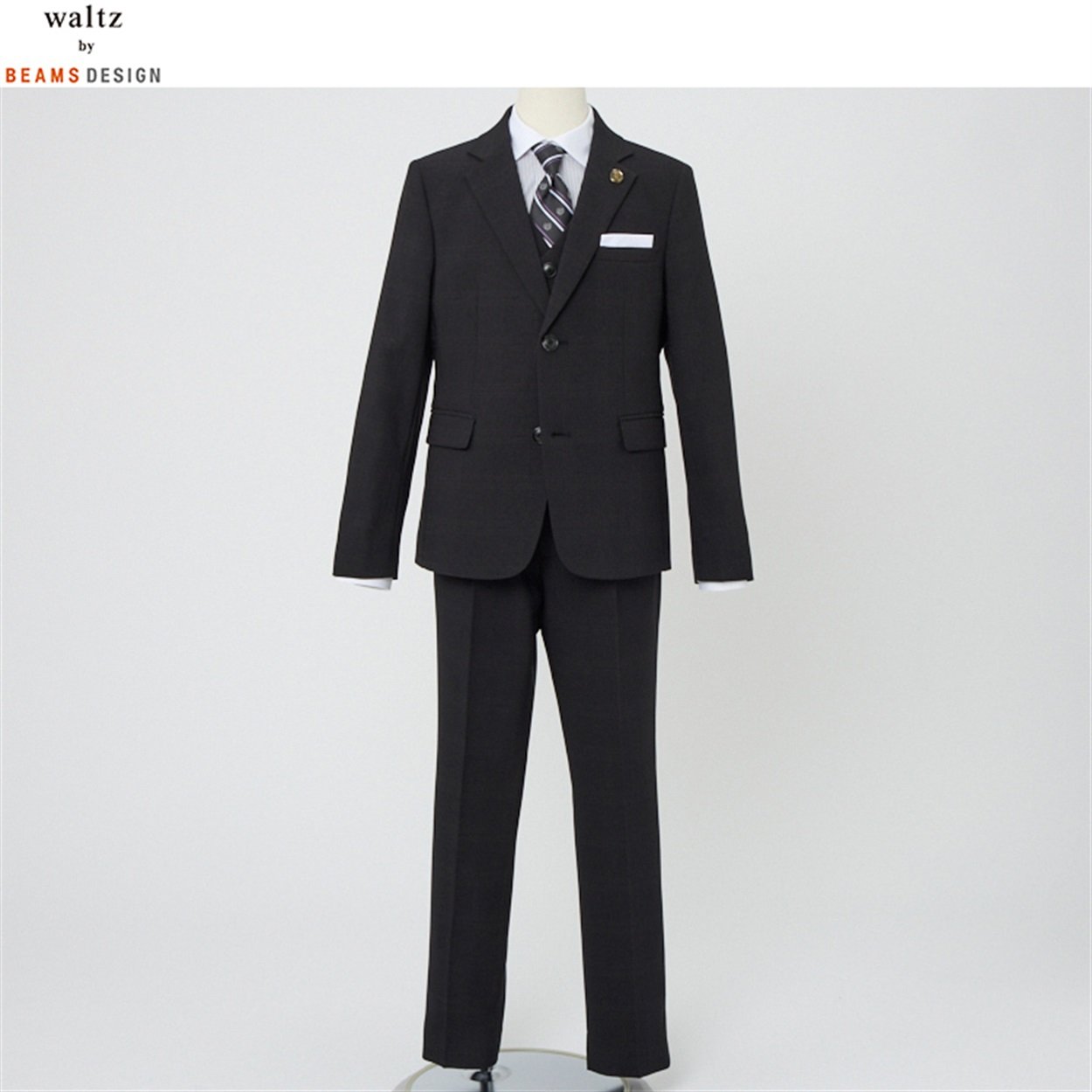 値下げ！ビームススーツ160 waltz by BEAMSDESIGN 靴追加可 waltz by BEAMS DESIGN ベスト付きスーツ キッズ 男の子 ビームス