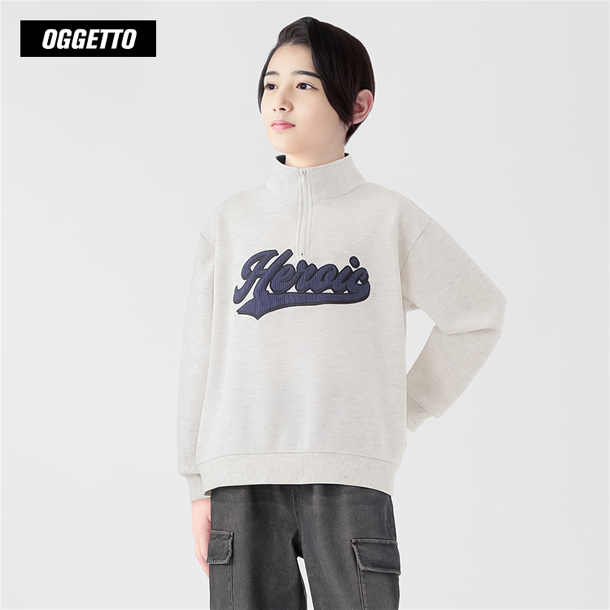 OGGETTO(オジェット) ロゴ貼り付けハーフジッププルオーバー 男の子