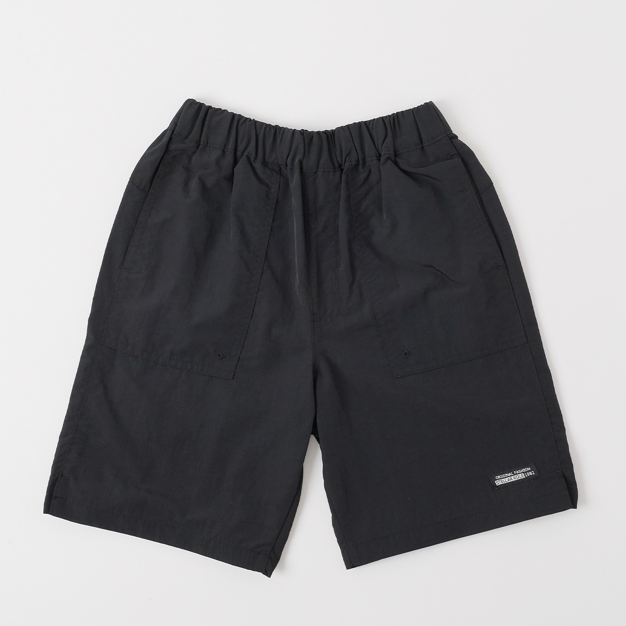 ナイロンワッシャーショートパンツ 男の子 キッズ 130cm-170cm(ブラック-130cm)