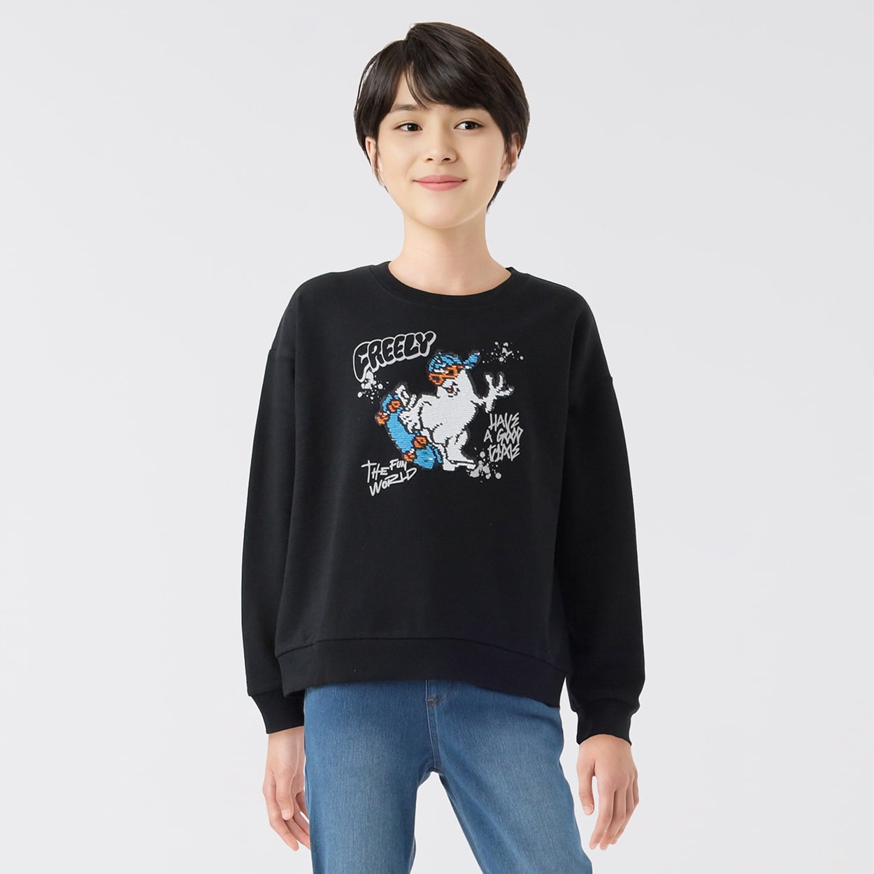 裏毛お化けスケボースパンコールトレーナー 男の子 キッズ 130cm-170cm