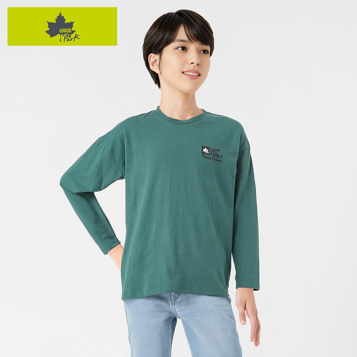 LOGOS park(ロゴスパーク) バック縦プリント長袖Tシャツ 男の子 